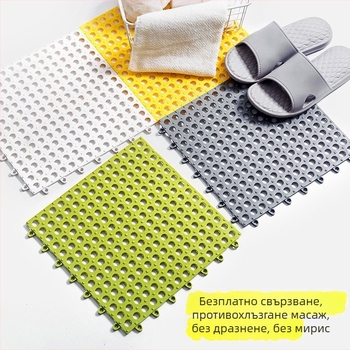 Подложка за баня с антихлъзгаща се водоустойчива повърхност, кръгли отвори – модерен минималистичен дизайн, материал TPE, произход Китай