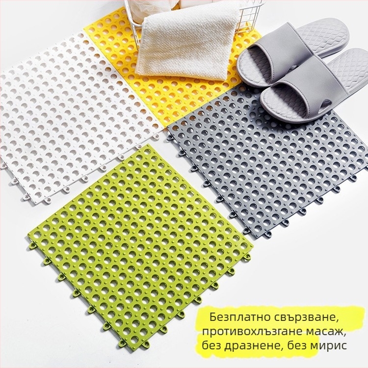 Подложка за баня с антихлъзгаща се водоустойчива повърхност, кръгли отвори – модерен минималистичен дизайн, материал TPE, произход Китай