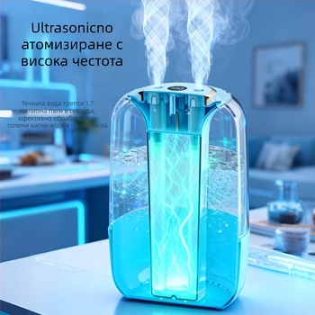 Овлажнител за въздуха за помещения 21–30 м², безшумен режим, 2 изхода за мъгла, резервоар 2.6–4.0 л, дистанционно управление