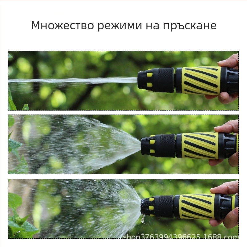 Високонапорна водна пушка за миене на автомобили и градина — глава ABS обвита с мека обвивка; дръжка ABS обвита с мека обвивка; тегло 100