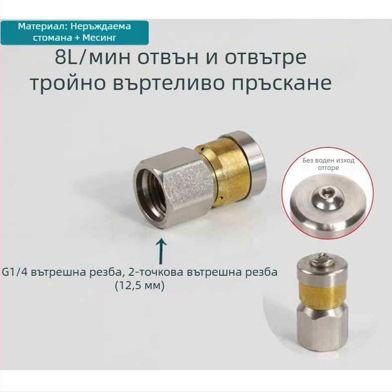 Високонапорен отпушвач за тръби за домашна употреба – нейлон и неръждаема стомана, 1,0 кг, интерфейс от цинков сплав, дюза от алуминий