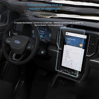 Стъклен филм за навигационен дисплей Ford – устойчив на надраскване и износване, анти отпечатъци