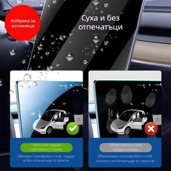 Tesla Cybertruck навигационен дисплей протектор от закалено стъкло, устойчив на надраскване, износване и антипръстови отпечатъци