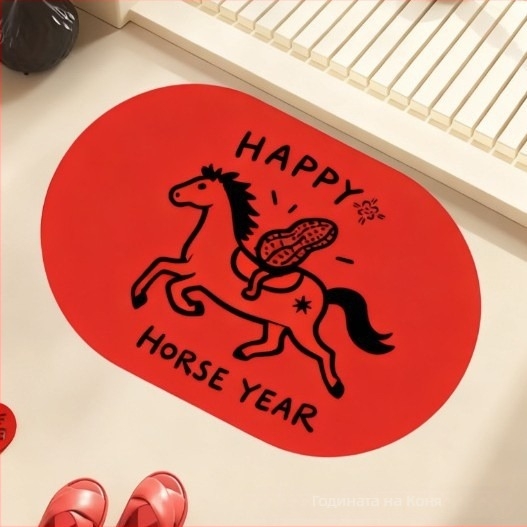 Диатомова подложка за под, овална, карикатурен модел, миеща се, персонализируема