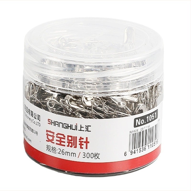 Неръждаема стомана цилиндрична брошка-пин със заключваща закопчалка, 5 модела (1051–1055), патронно опаковане