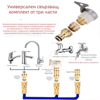 Разтегателен воден маркуч с високо налягане за автомивка – пистолет за пръскане, издръжлив, лесно съхранение