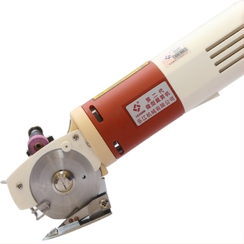 Yuejiang индустриални електрически ножици с кръгъл нож за рязане на плат — автоматично заточване, AC захранване, 110–220V, подходящи за кожа, вълна и коприна