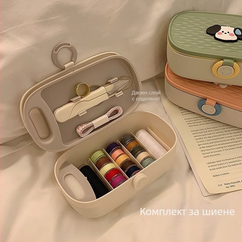 Шевна кутия за съхранение — многофункционален преносим комплект за шиене, 105-частен набор, тегло 0,22 кг, частна марка, с възможност за персонализиране