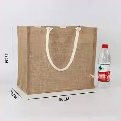 Tote чанта от платно и джут с UV печат върху лого, персонализируем дизайн