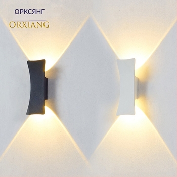 Външна водоустойчива LED стенна лампа с две глави, 6W, 220V, алуминиев корпус, IP65, 3000-6000K