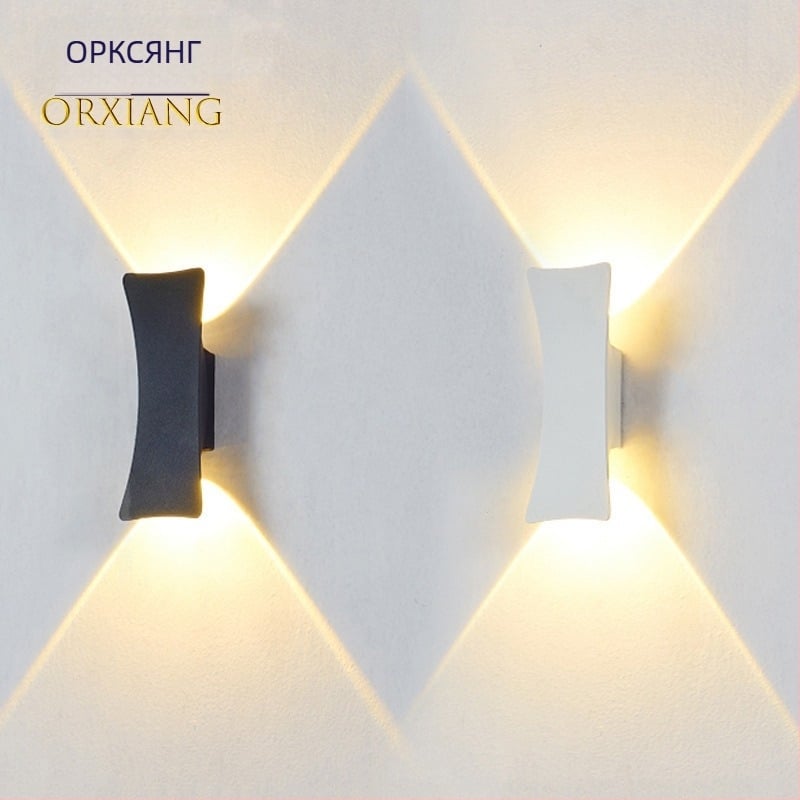 Външна водоустойчива LED стенна лампа с две глави, 6W, 220V, алуминиев корпус, IP65, 3000-6000K