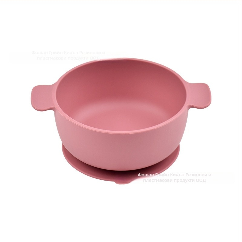 Детска силиконова купа с присоска, с две дръжки, комплект от 2, хранителен силикон, против разлив