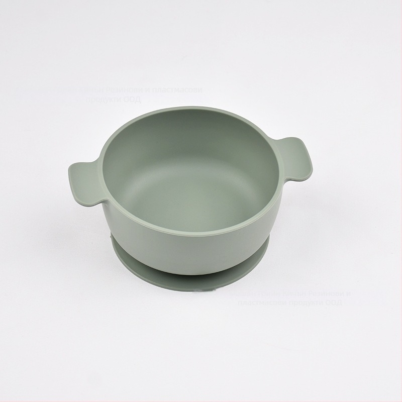 Детска силиконова купа с присоска, с две дръжки, комплект от 2, хранителен силикон, против разлив