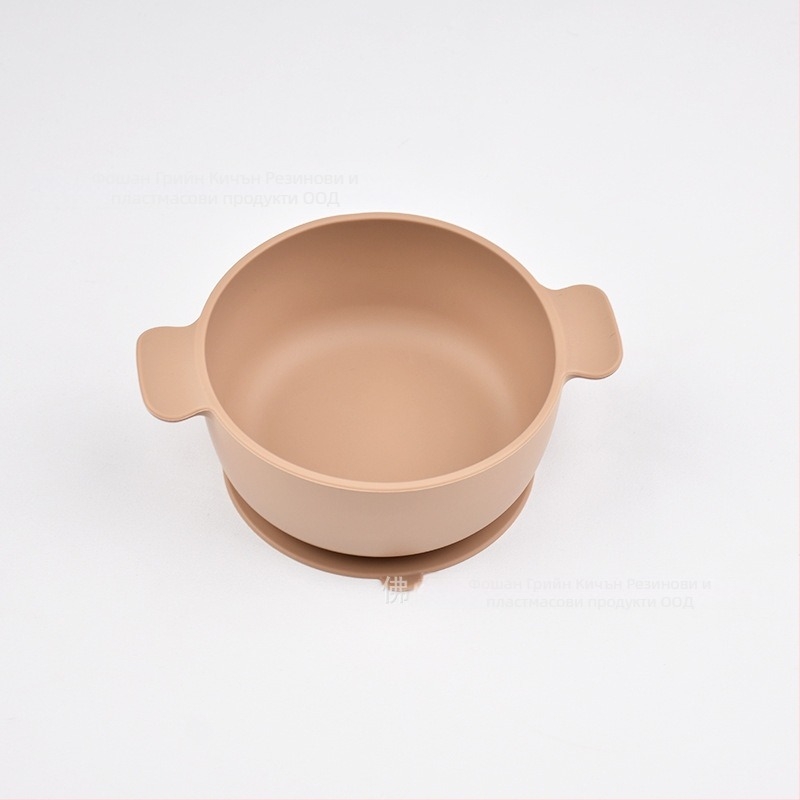 Детска силиконова купа с присоска, с две дръжки, комплект от 2, хранителен силикон, против разлив