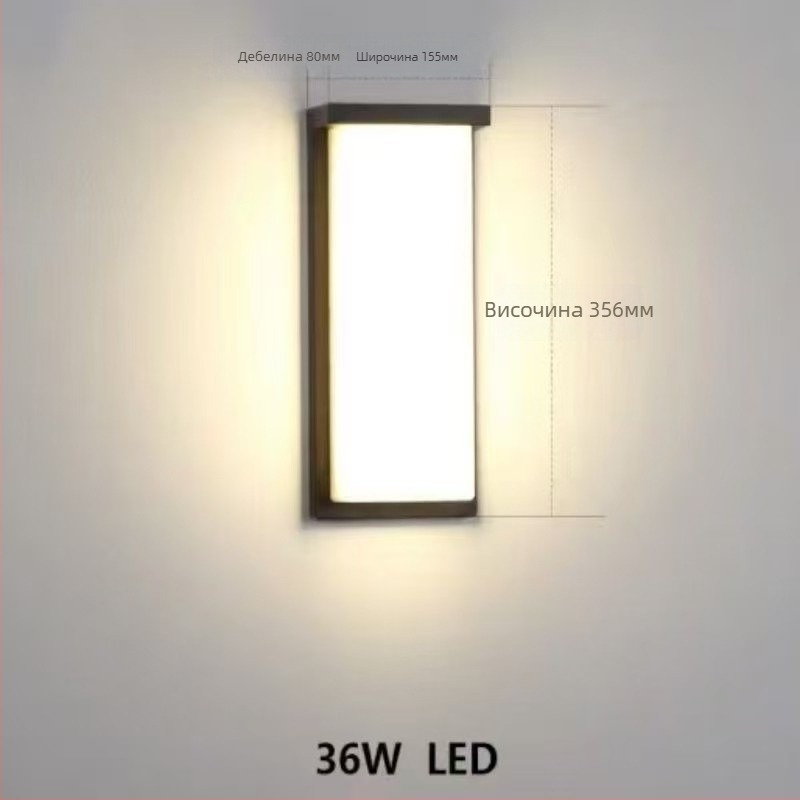 Външно стенно осветление за вход към градина – алуминиев корпус, Cree LED, 220V, IP66, живот 5000 часа