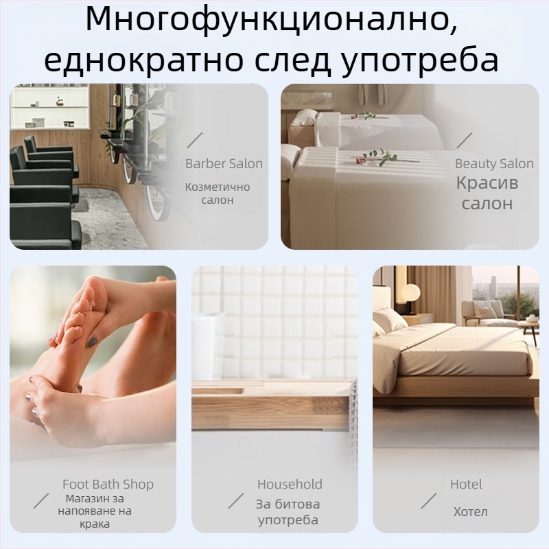 Еднократна кърпа за коса за салони за красота, регенерирано целулозно влакно, влакна от дървесна маса, абсорбция 0-5 сек, проста сплетка, персонализирана обработка