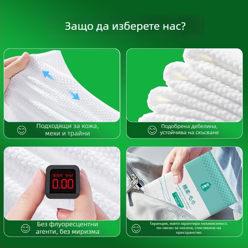 Еднократно кърпи за салони и хотели с перлен узор, дървесно целулозно влакно с капок, изключително попивни (0–5 сек), пакет на едро