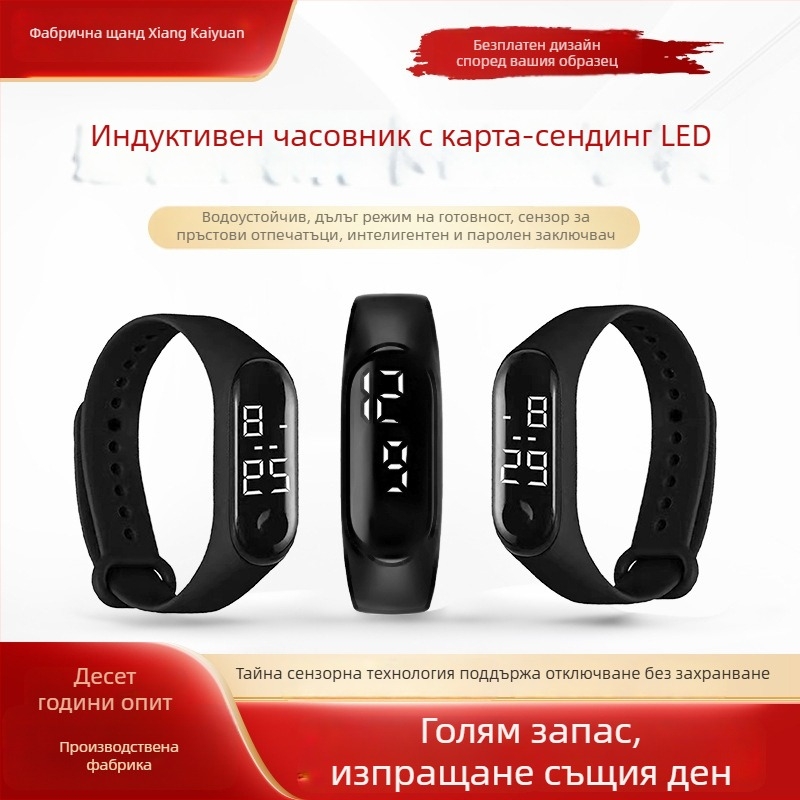 Умна IC гривна за карти RFID — NFC сензор за пръстов отпечатък и заключване, M1 чип, дистанция на сензора 1–5 см, памет 1024, HF RFID, пасивно захранване, приложение: заключване и контрол на достъп