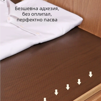 Прозрачна PEVA подложка за чекмеджета, водоустойчива и нехлъзгаща, удебелена, може да се нареже за пасване; подходяща за кухня, шкафове, хладилник и гардероб – защита от влага.