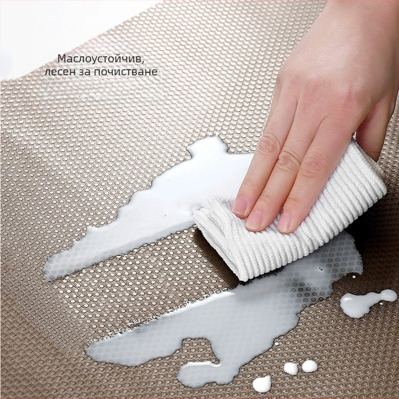 Прозрачна PEVA подложка за чекмеджета, водоустойчива и нехлъзгаща, удебелена, може да се нареже за пасване; подходяща за кухня, шкафове, хладилник и гардероб – защита от влага.