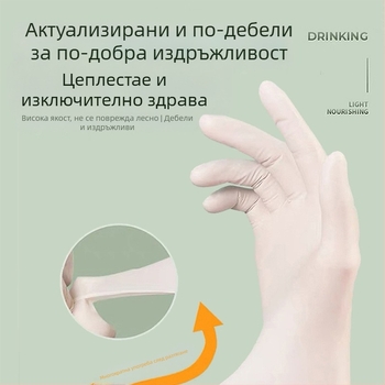 Еднократни нитрилни ръкавици, водоустойчиви и антихлъзгащи, за кухня и кетъринг, 100 броя