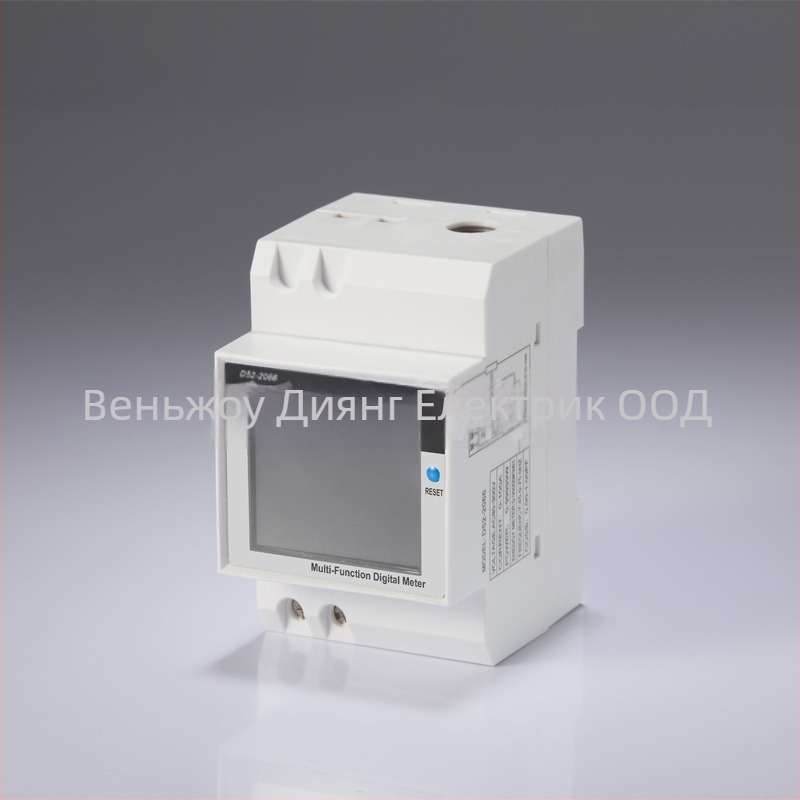 DIN релсов дигитален многофункционален измервател за еднофазно домакинство – напрежение, ток и мощност – D52-2066