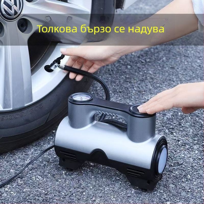 Автомобилна помпа за гуми с манометър и цифров дисплей, 12V, 120W, 35 л/мин, 3 м маркуч, 3,5 м кабел