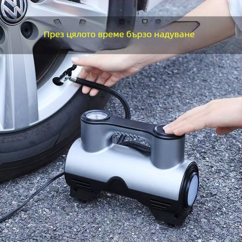 Помпа за гуми за автомобил, многофункционална, висока мощност, 12V, 120W, цифров манометър, 3 m въздушен маркуч