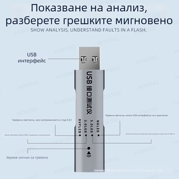 USB протоколен тестер, преносим измервателен инструмент за USB 2.0/3.0 сигнали, модел C01, XSOON