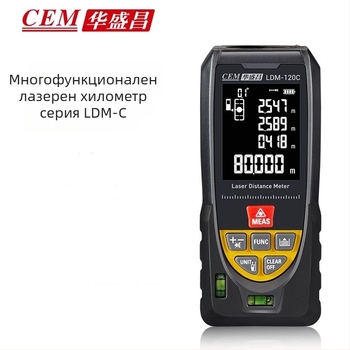 LDM-100C лазерен измервател на разстояние, обхват 0,05–100 м, точност ±1,5 мм, захранване 2×1,5 V, тегло 135 g