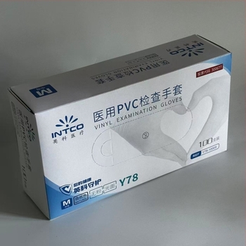 Intco еднократни PVC ръкавици, издърпващ тип, 100 бр./кутия, общо ползване