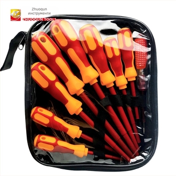 Комплект отвертки 9-в-1 – магнитен, изолиран, 45# стомана, 9 части