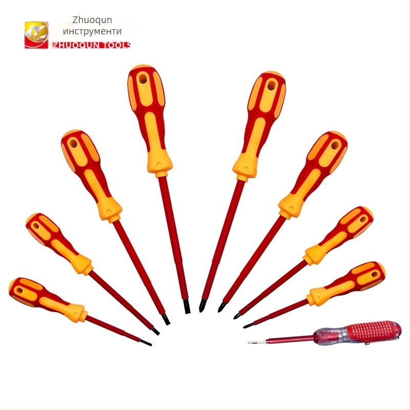 Комплект отвертки 9-в-1 – магнитен, изолиран, 45# стомана, 9 части