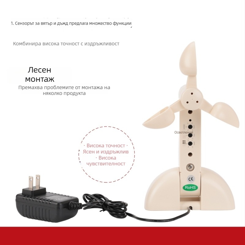 Guangmai Безжичен датчик за вятър и дъжд и електрически прозоречен задвижвател – задвижване на врати и прозорци, безжично дистанционно управление