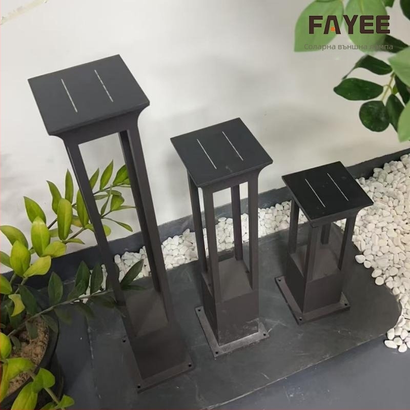 Соларна градинска лампа за тревна площ IP65, алуминиева, 1.5W, 6–12 ч работа