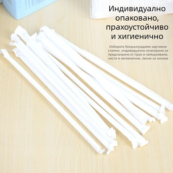 PLA разградими хартиени сламки - извита тръба, индивидуално опаковани, за млечен чай, за деца и домашна употреба