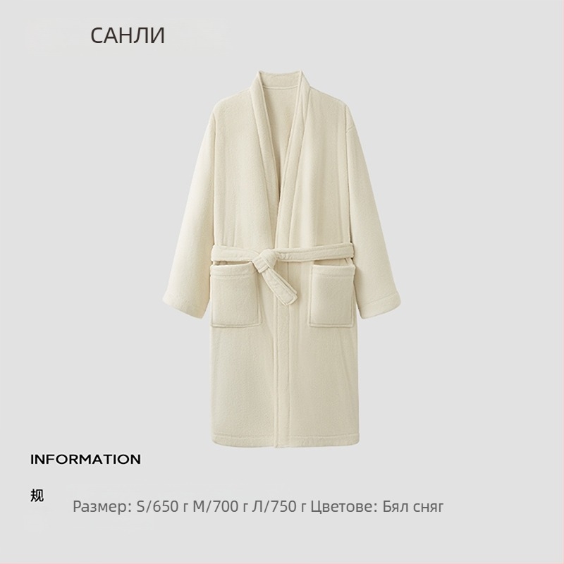 Халат за двойки унисекс с панда бродерия, коралов флийс