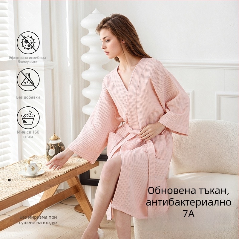 Халат за баня от полиестер-памук, 65% памук, унисекс, за есен