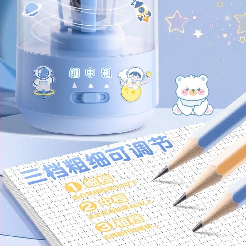 Kaba Bear KBX-3179 Електрическа острилка за моливи – напълно автоматична, пластмасова, животински дизайн, подходяща за деца и тийнейджъри