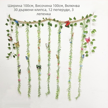 Фото стенен декор със самозалепващи конопени клипчета за снимки, стил дърво-лоза, прост дизайн, без пробиване