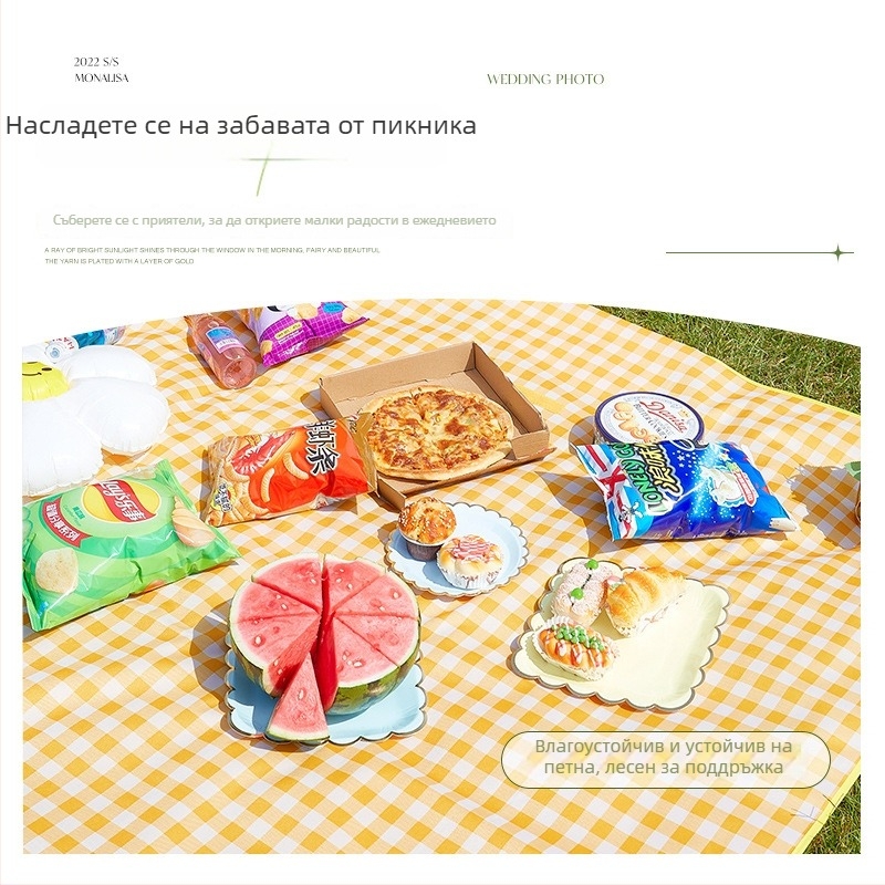 Пикникова подложка от Oxford плат, влагоустойчива, PVC подплата, за къмпинг и плаж, преносима градинска настилка, модерен стил