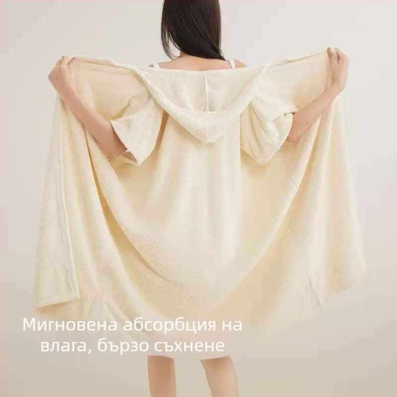 Дамски халат за баня, корал флийс, спандекс смес, 580 г