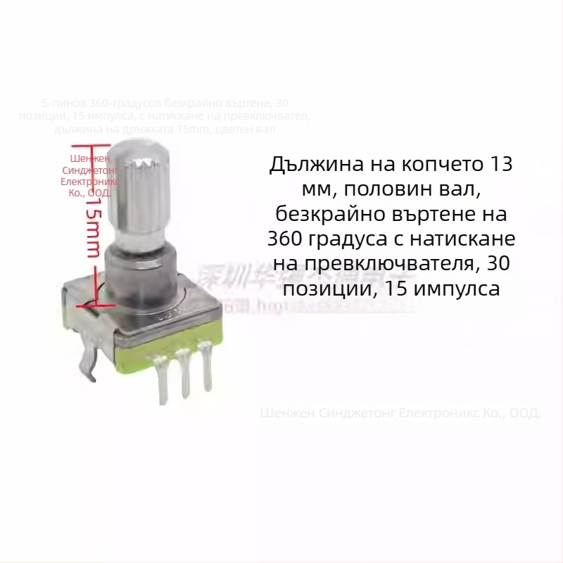 Ljv навигационен потенциометър за звук — копче за автомобилен DVD/радио, въртене 360° с натискане