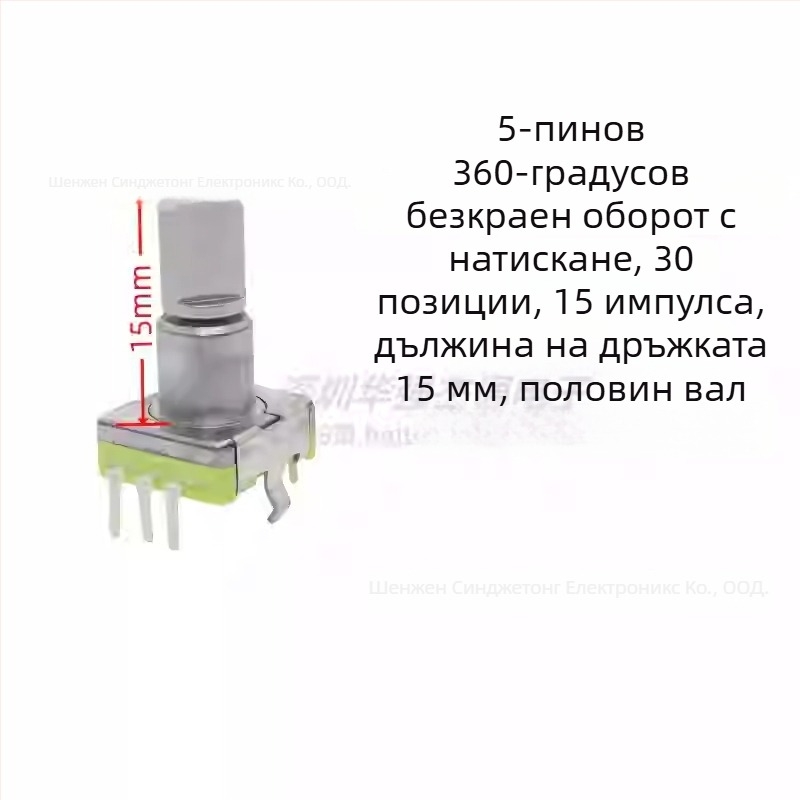 Ljv навигационен потенциометър за звук — копче за автомобилен DVD/радио, въртене 360° с натискане