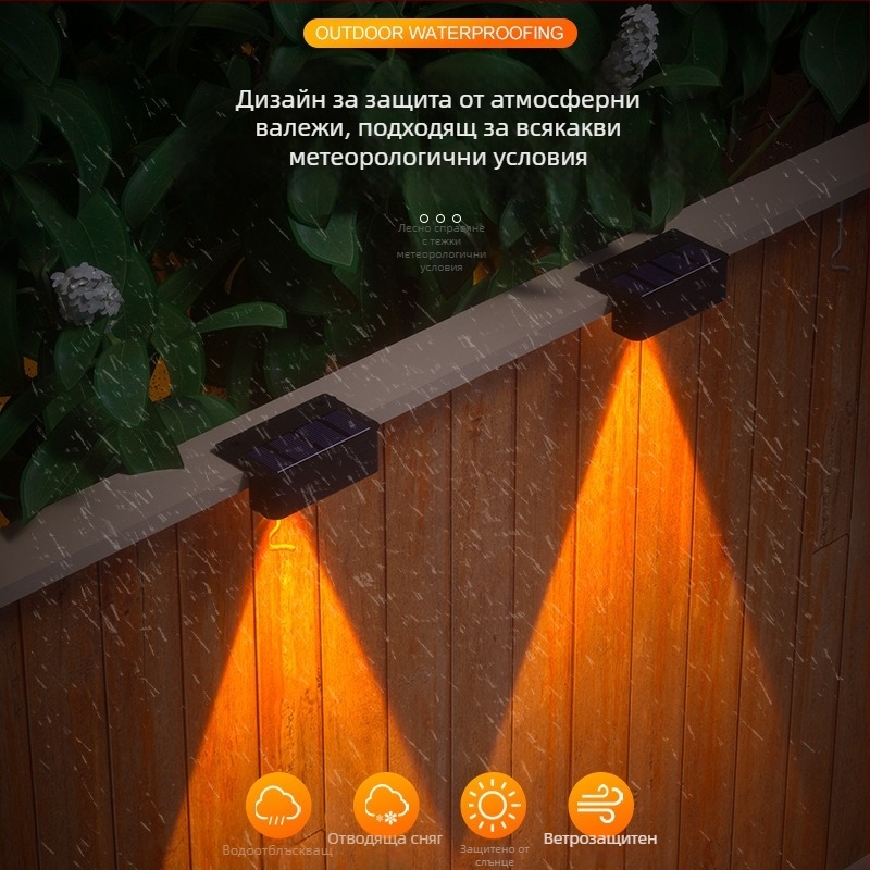 Слънчеви стъпални LED светлини за градина, модел 2405, SMD2835, 5W, 1.2V, 6–12 ч осветяване