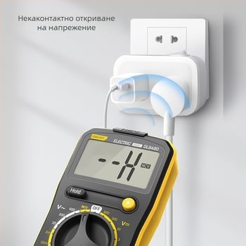 Дигитален мултиметър за електротехници — измерване на DC напрежение, капацитет и температура, висока прецизност