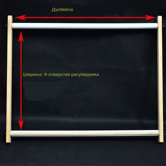 Рамка за кръстат бод, дървена, регулируема, квадратна, клипс за държане, 9‑ct платно