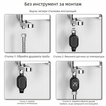 Душ термометър с LED дисплей – HD резолюция, Национален стандарт, опаковка 500 броя