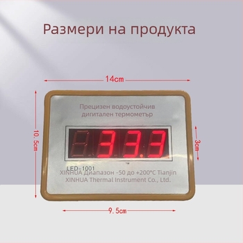 Дигитален термометър с пробен зонд за прецизно измерване в котли, индустриално приложение и аквариуми