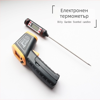 Инфрачервен термометър-пистолет с пробен термометър, пластмасов инструмент за DIY ароматни свещи